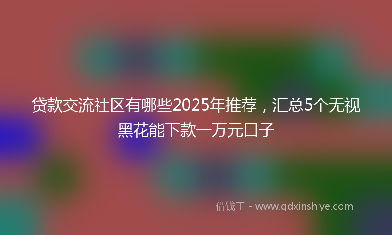 贷款交流社区有哪些2025年推荐，汇总5个无视黑花能下款一万元口子