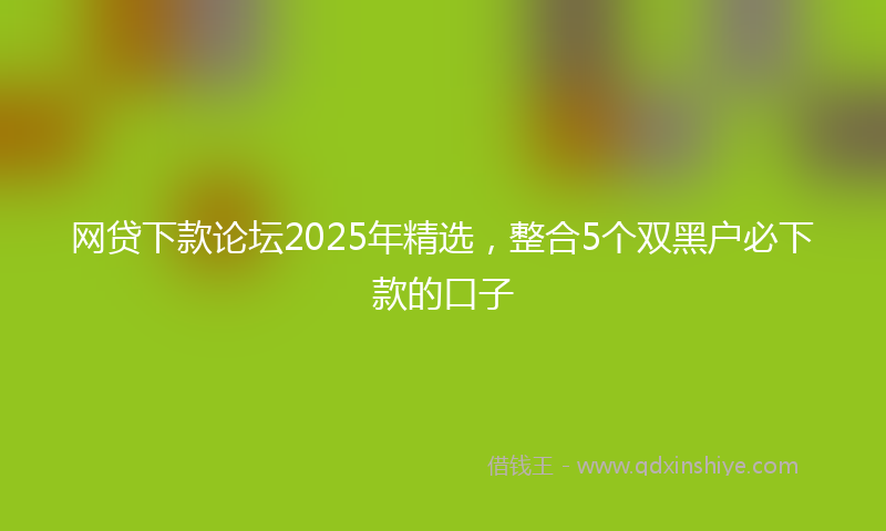 网贷下款论坛2025年精选，整合5个双黑户必下款的口子