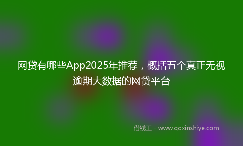 网贷有哪些App2025年推荐，概括五个真正无视逾期大数据的网贷平台