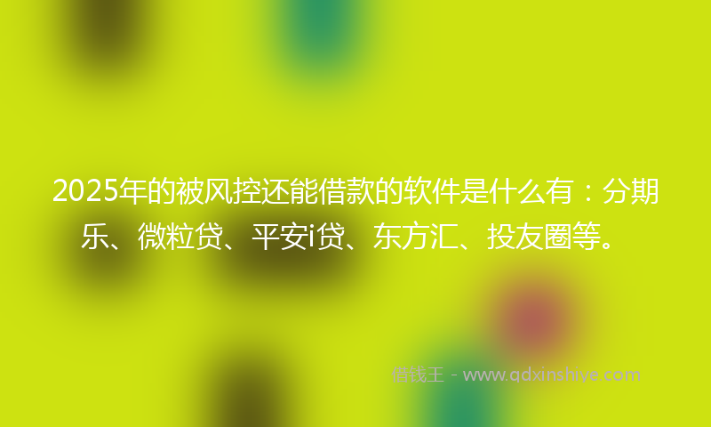 2025年的被风控还能借款的软件是什么有：分期乐、微粒贷、平安i贷、东方汇、投友圈等。