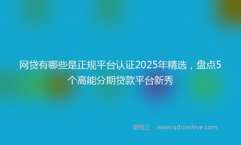 网贷有哪些是正规平台认证2025年精选，盘点5个高能分期贷款平台新秀