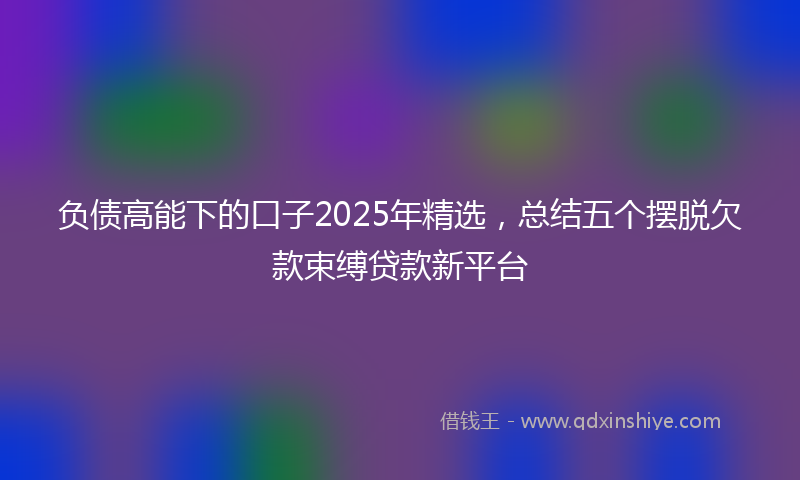 负债高能下的口子2025年精选，总结五个摆脱欠款束缚贷款新平台