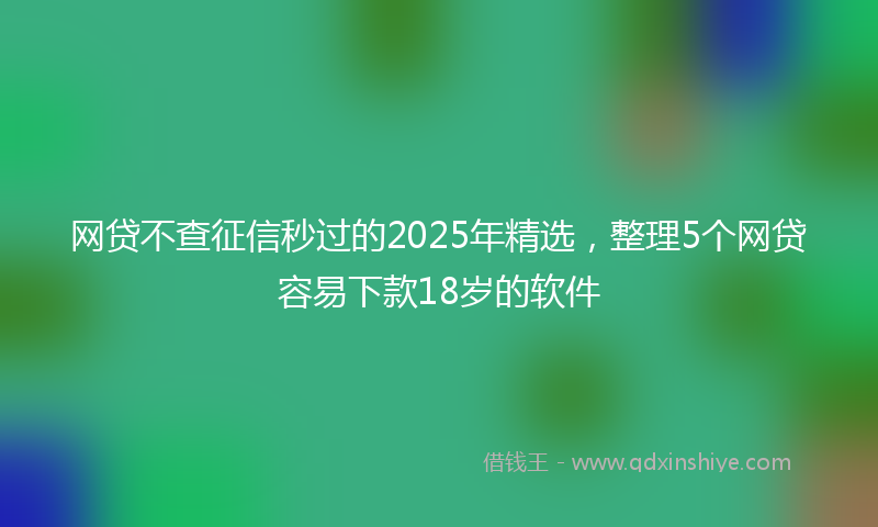 网贷不查征信秒过的2025年精选，整理5个网贷容易下款18岁的软件