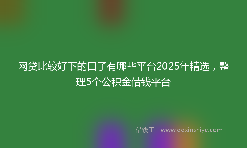网贷比较好下的口子有哪些平台2025年精选，整理5个公积金借钱平台