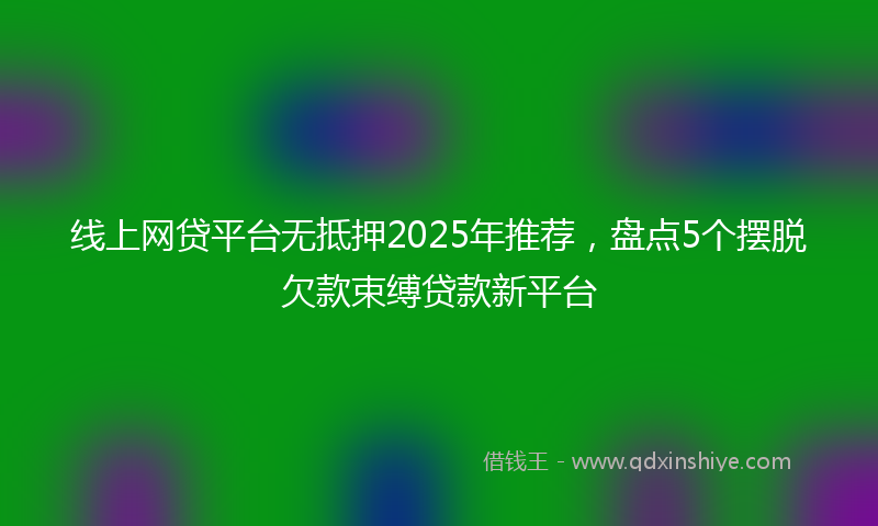 线上网贷平台无抵押2025年推荐，盘点5个摆脱欠款束缚贷款新平台