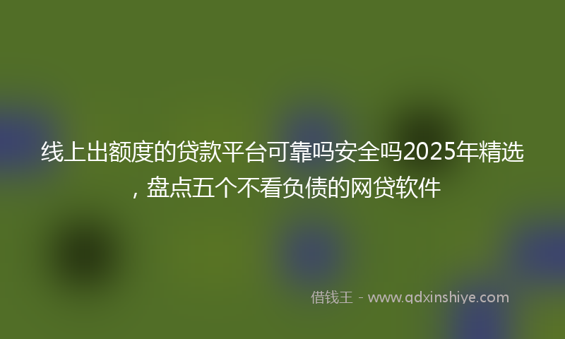线上出额度的贷款平台可靠吗安全吗2025年精选，盘点五个不看负债的网贷软件