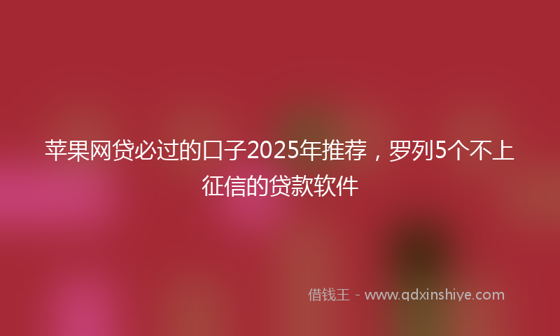 苹果网贷必过的口子2025年推荐，罗列5个不上征信的贷款软件