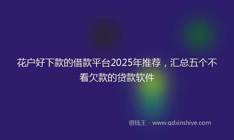 花户好下款的借款平台2025年推荐，汇总五个不看欠款的贷款软件