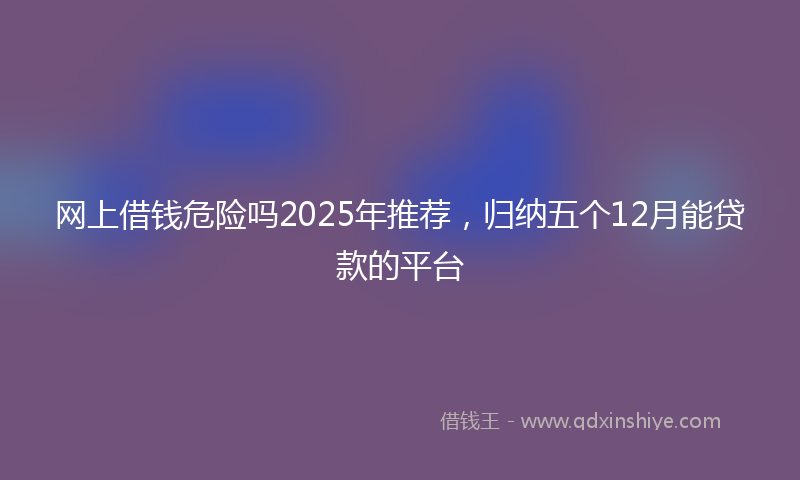 网上借钱危险吗2025年推荐，归纳五个12月能贷款的平台