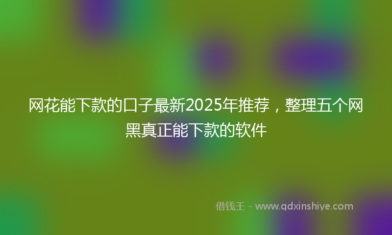 网花能下款的口子最新2025年推荐，整理五个网黑真正能下款的软件