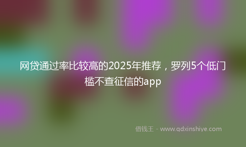 网贷通过率比较高的2025年推荐，罗列5个低门槛不查征信的app