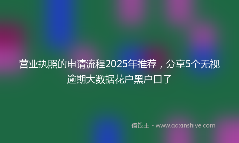 营业执照的申请流程2025年推荐，分享5个无视逾期大数据花户黑户口子