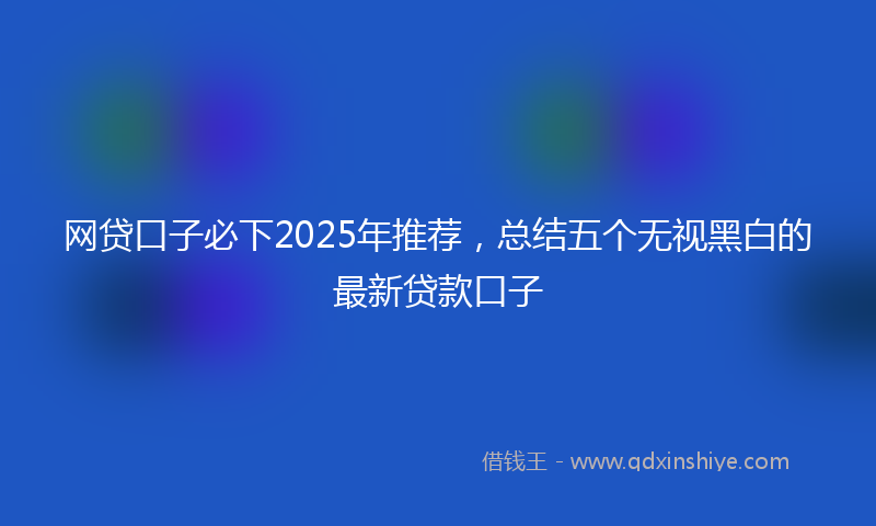 网贷口子必下2025年推荐，总结五个无视黑白的最新贷款口子