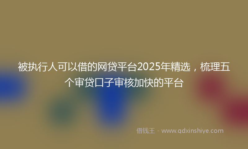 被执行人可以借的网贷平台2025年精选，梳理五个审贷口子审核加快的平台