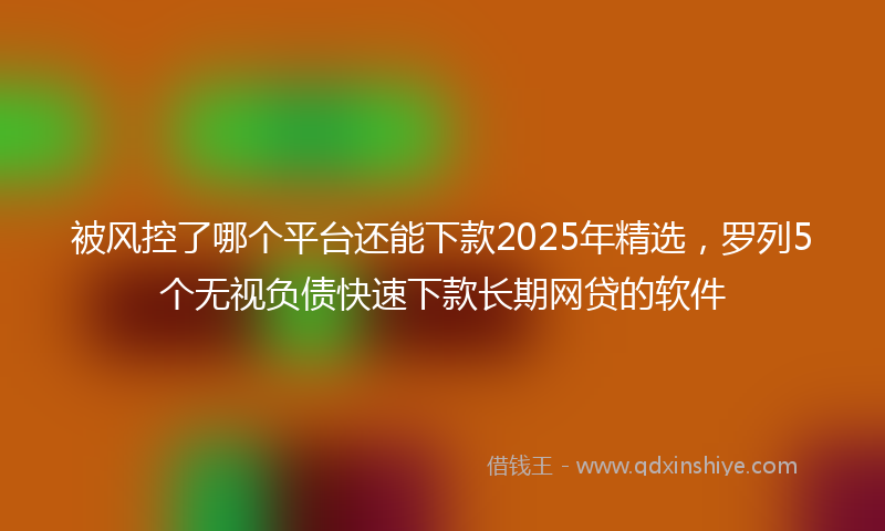 被风控了哪个平台还能下款2025年精选，罗列5个无视负债快速下款长期网贷的软件