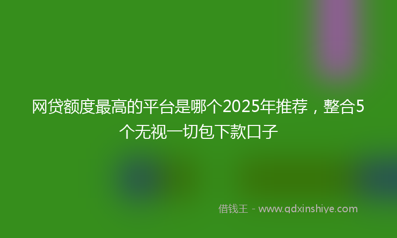 网贷额度最高的平台是哪个2025年推荐，整合5个无视一切包下款口子