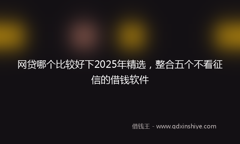 网贷哪个比较好下2025年精选，整合五个不看征信的借钱软件