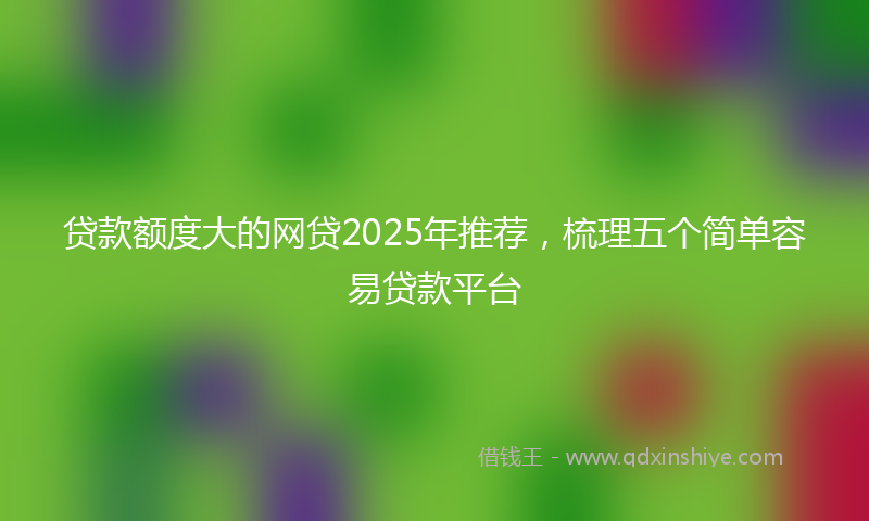 贷款额度大的网贷2025年推荐，梳理五个简单容易贷款平台
