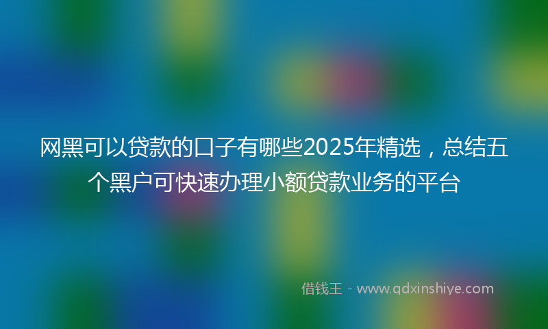 网黑可以贷款的口子有哪些2025年精选，总结五个黑户可快速办理小额贷款业务的平台