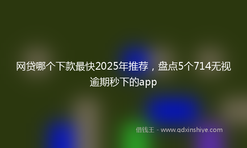 网贷哪个下款最快2025年推荐，盘点5个714无视逾期秒下的app