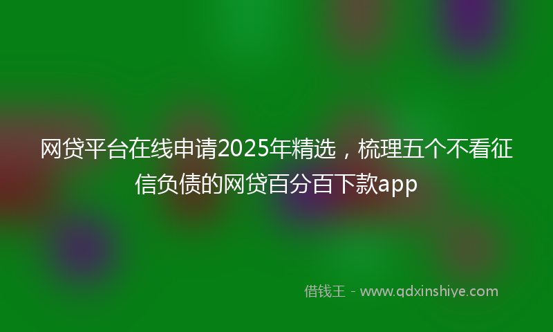 网贷平台在线申请2025年精选，梳理五个不看征信负债的网贷百分百下款app