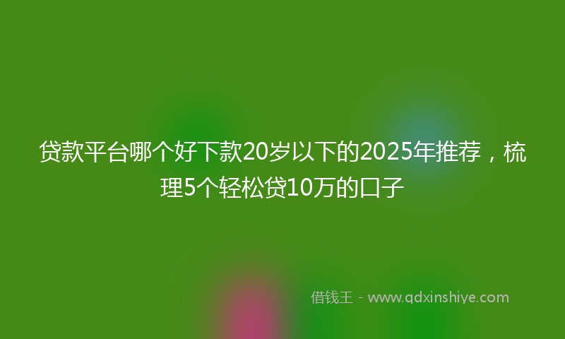 贷款平台哪个好下款20岁以下的2025年推荐，梳理5个轻松贷10万的口子