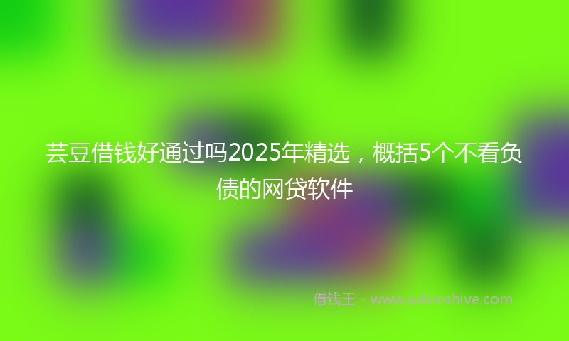芸豆借钱好通过吗2025年精选，概括5个不看负债的网贷软件