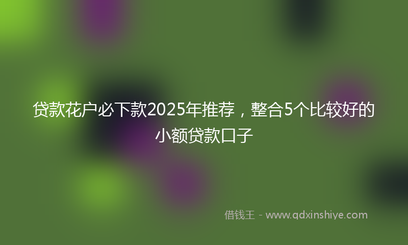 贷款花户必下款2025年推荐，整合5个比较好的小额贷款口子