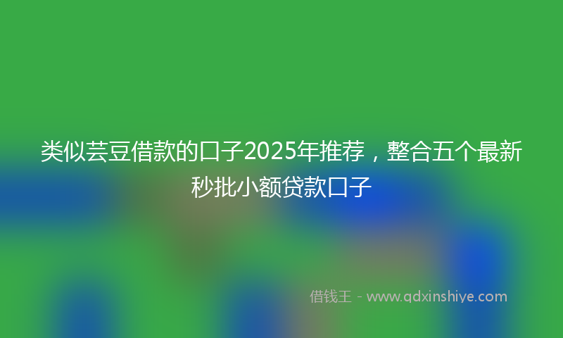 类似芸豆借款的口子2025年推荐，整合五个最新秒批小额贷款口子