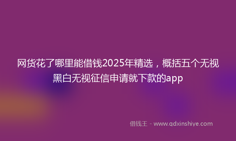 网货花了哪里能借钱2025年精选，概括五个无视黑白无视征信申请就下款的app