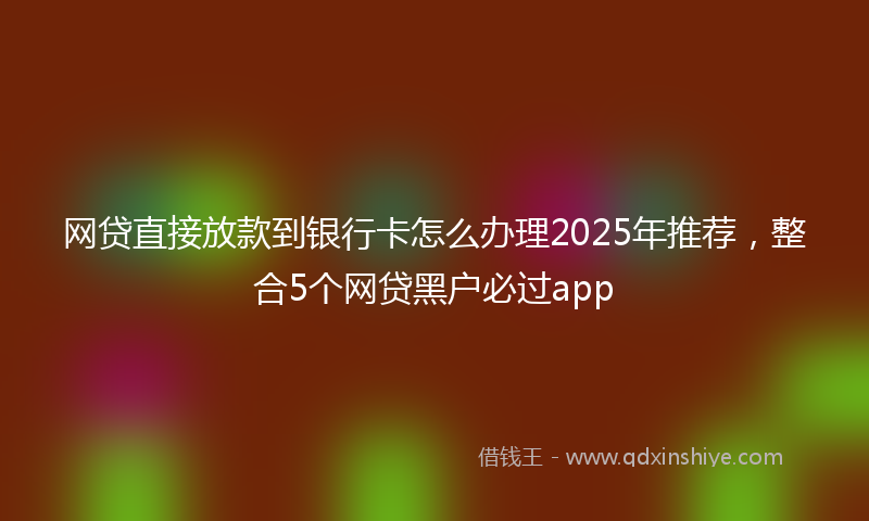 网贷直接放款到银行卡怎么办理2025年推荐，整合5个网贷黑户必过app