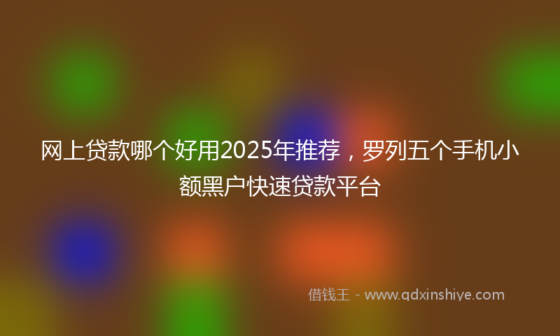 网上贷款哪个好用2025年推荐，罗列五个手机小额黑户快速贷款平台