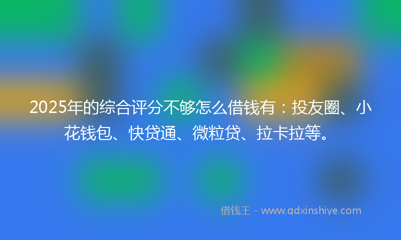 2025年的综合评分不够怎么借钱有：投友圈、小花钱包、快贷通、微粒贷、拉卡拉等。