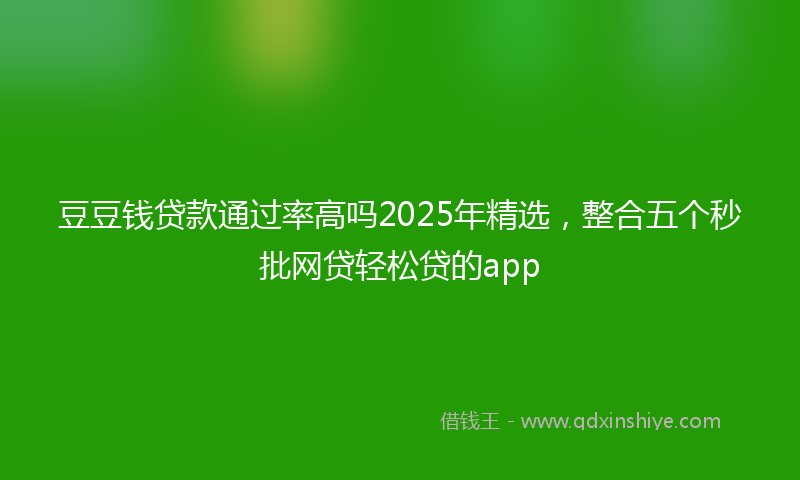 豆豆钱贷款通过率高吗2025年精选，整合五个秒批网贷轻松贷的app