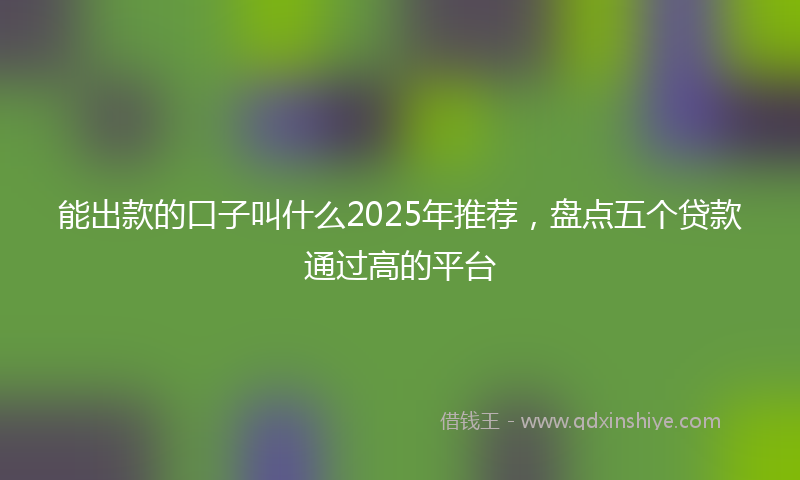 能出款的口子叫什么2025年推荐，盘点五个贷款通过高的平台