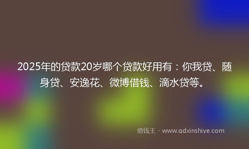 2025年的贷款20岁哪个贷款好用有：你我贷、随身贷、安逸花、微博借钱、滴水贷等。