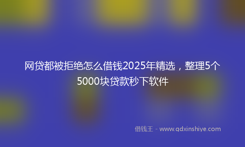 网贷都被拒绝怎么借钱2025年精选，整理5个5000块贷款秒下软件