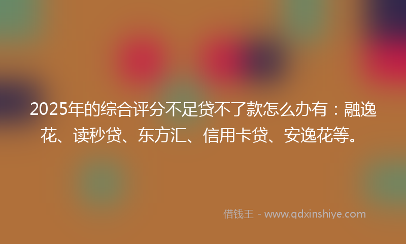 2025年的综合评分不足贷不了款怎么办有：融逸花、读秒贷、东方汇、信用卡贷、安逸花等。