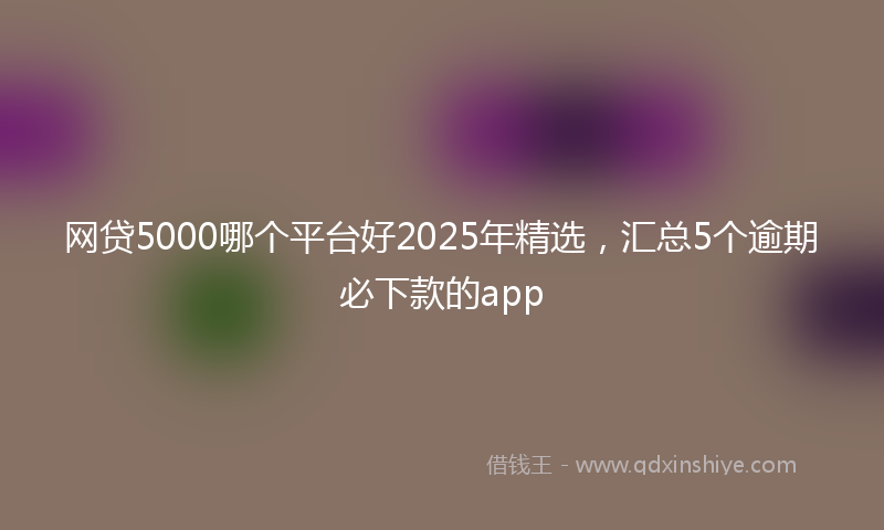 网贷5000哪个平台好2025年精选，汇总5个逾期必下款的app