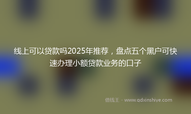 线上可以贷款吗2025年推荐，盘点五个黑户可快速办理小额贷款业务的口子