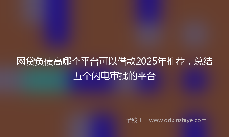 网贷负债高哪个平台可以借款2025年推荐，总结五个闪电审批的平台