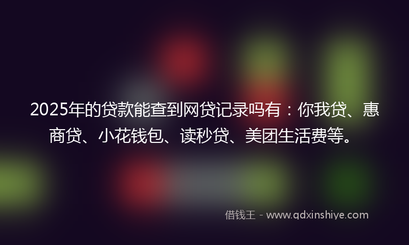 2025年的贷款能查到网贷记录吗有：你我贷、惠商贷、小花钱包、读秒贷、美团生活费等。