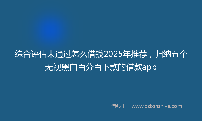 综合评估未通过怎么借钱2025年推荐，归纳五个无视黑白百分百下款的借款app
