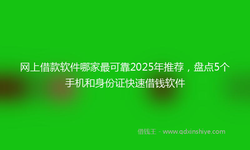 网上借款软件哪家最可靠2025年推荐，盘点5个手机和身份证快速借钱软件