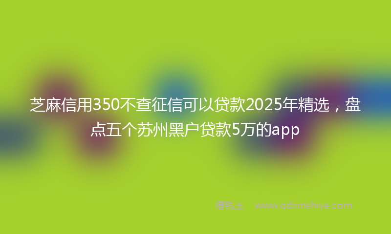 芝麻信用350不查征信可以贷款2025年精选，盘点五个苏州黑户贷款5万的app