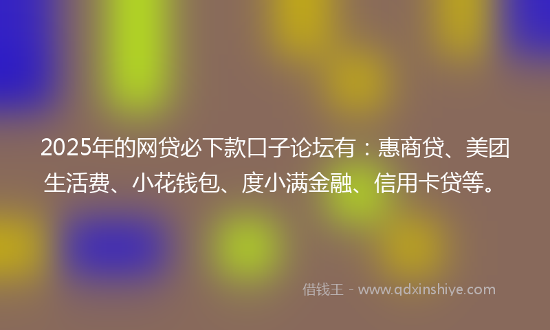 2025年的网贷必下款口子论坛有：惠商贷、美团生活费、小花钱包、度小满金融、信用卡贷等。