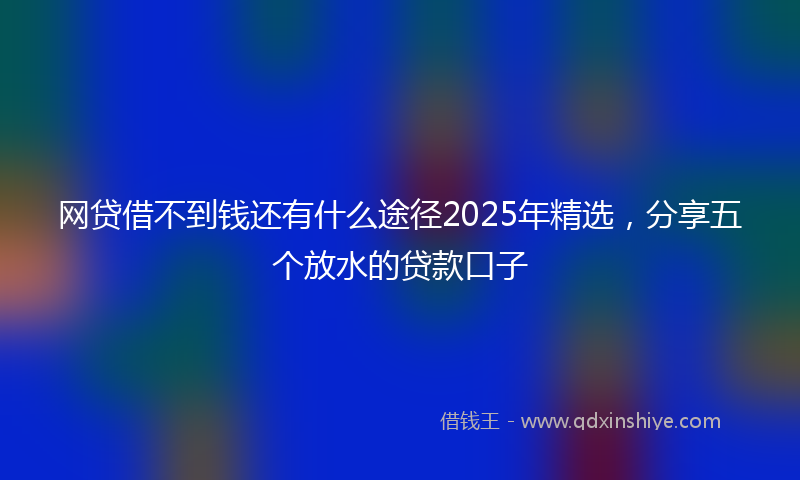 网贷借不到钱还有什么途径2025年精选，分享五个放水的贷款口子