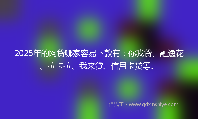 2025年的网贷哪家容易下款有：你我贷、融逸花、拉卡拉、我来贷、信用卡贷等。