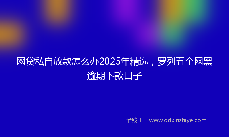 网贷私自放款怎么办2025年精选，罗列五个网黑逾期下款口子