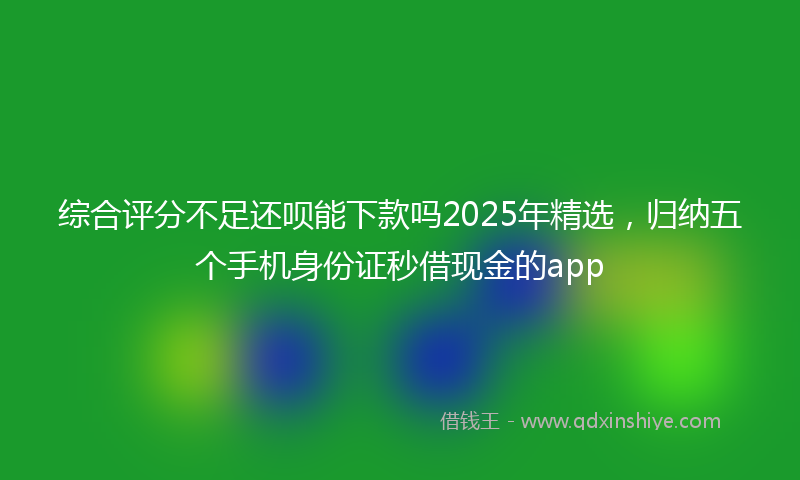综合评分不足还呗能下款吗2025年精选，归纳五个手机身份证秒借现金的app